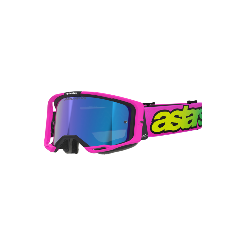 Mx Goggle Alpinestars Vision 8 Vista Pink Fl Yellow Fl Mirror Blue