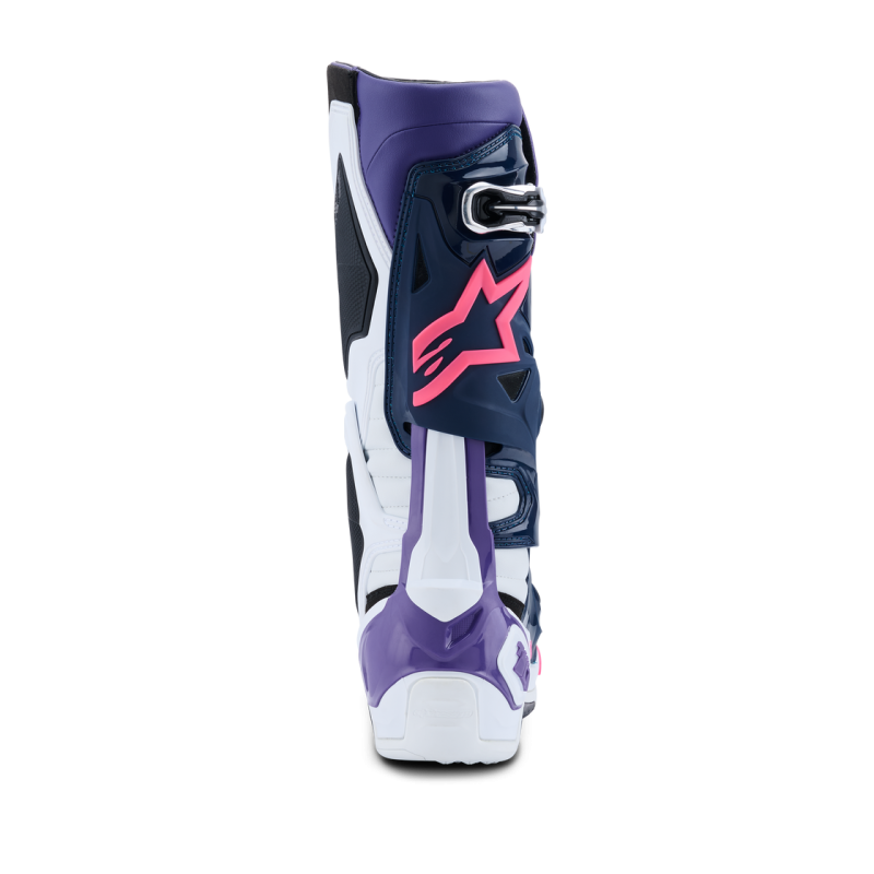 Alpinestars Tech 10 Bottes Cross White Violet Navy Blue Pink Fl