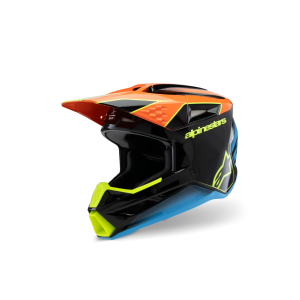Casco bambino Alpinestars SM3 Fray Nero Arancione Giallo Fluo