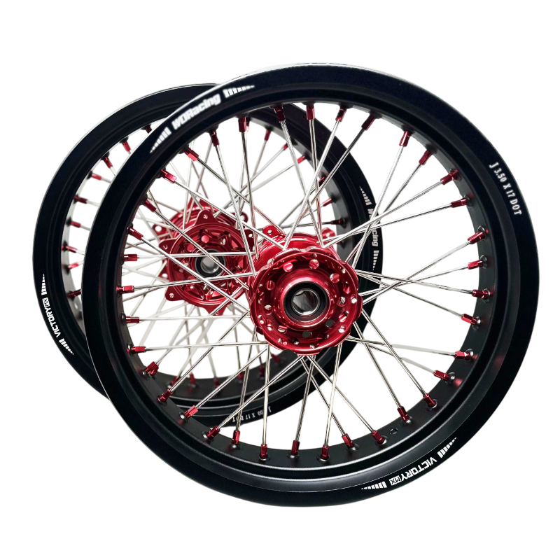 Ruote motard VictoryMX series V3 17" rosse | Yamaha YZ 125 Fantic XX XE 125