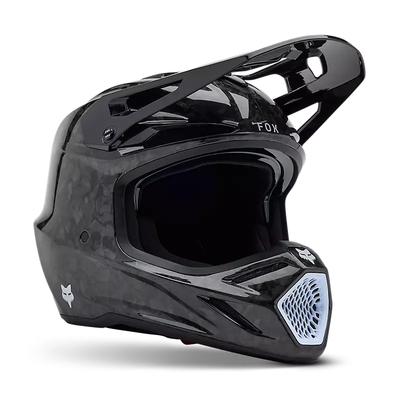 Casco FOX V3 RS Carbon Solid nero lucido
