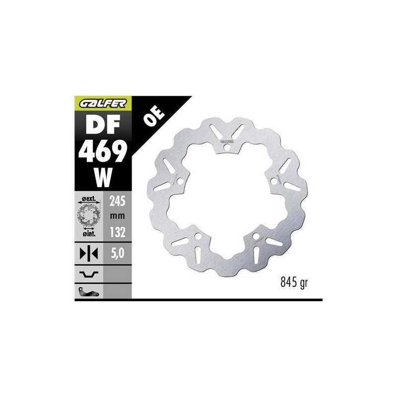 Disque de frein arrière Wave Galfer 245mm | Yamaha Tenere 700