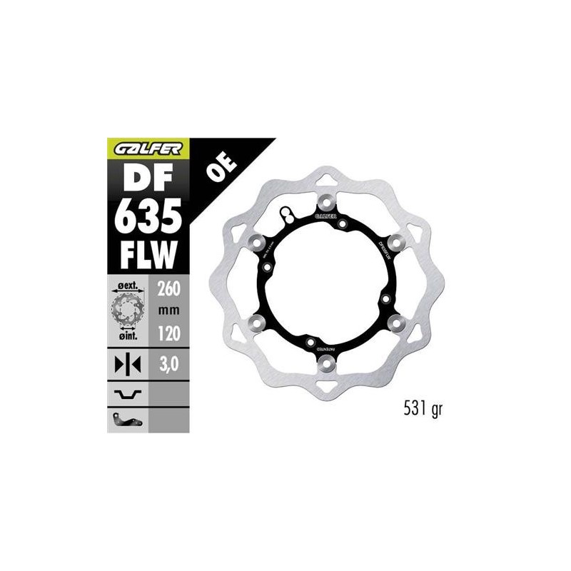 Disco freno anteriore flottante Galfer 260mm | Husqvarna - SWM