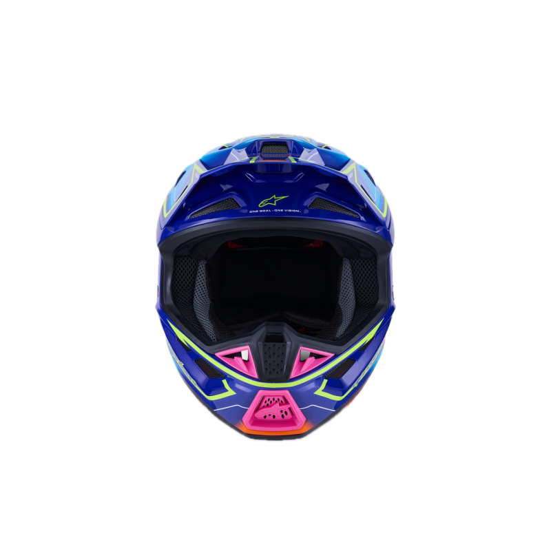 Helmet Alpinestars SM7 Cast Blue Pink Yellow Fluo Glossy