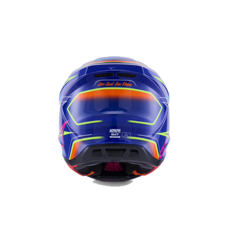 Helm Alpinestars SM7 Cast Blue Pink Yellow Fluo Glossy