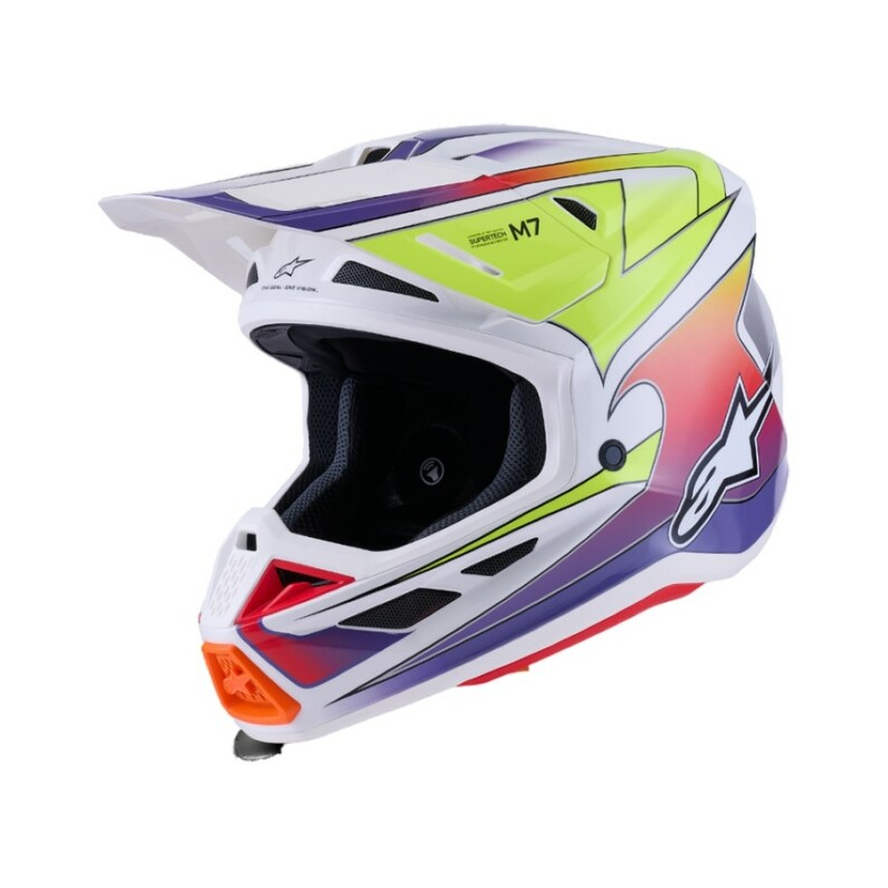 Casco Alpinestars SM7 Fuse White Yellow Purple