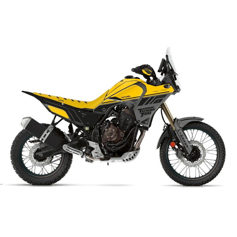 Dekorset “Racing Yellow” Yamaha Ténéré 700 - World Raid - Rtech restyling revolution T7