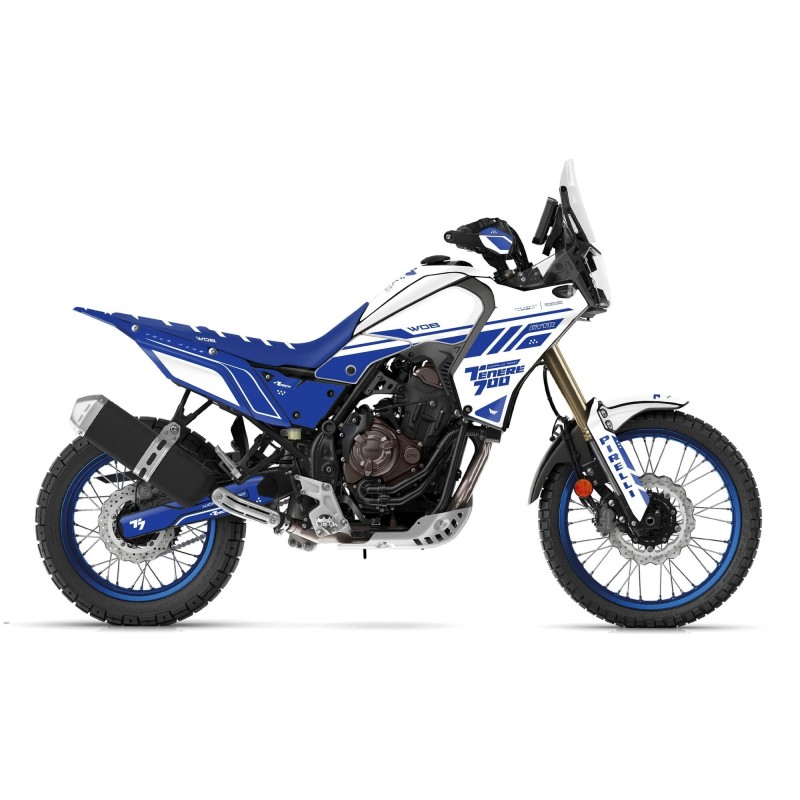 Kit grafiche “Racing White” Yamaha Ténéré 700 - World Raid - Rtech restyling revolution T7