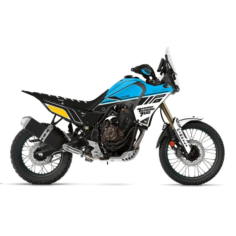 Dekorset “Racing Cyan” Yamaha Ténéré 700 - World Raid - Rtech restyling revolution T7