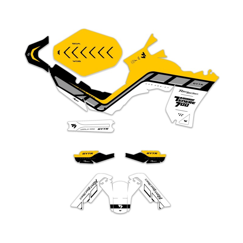 Kit Autocollants “Homeland Yellow” Yamaha Ténéré 700 - World Raid - Rtech restyling revolution T7