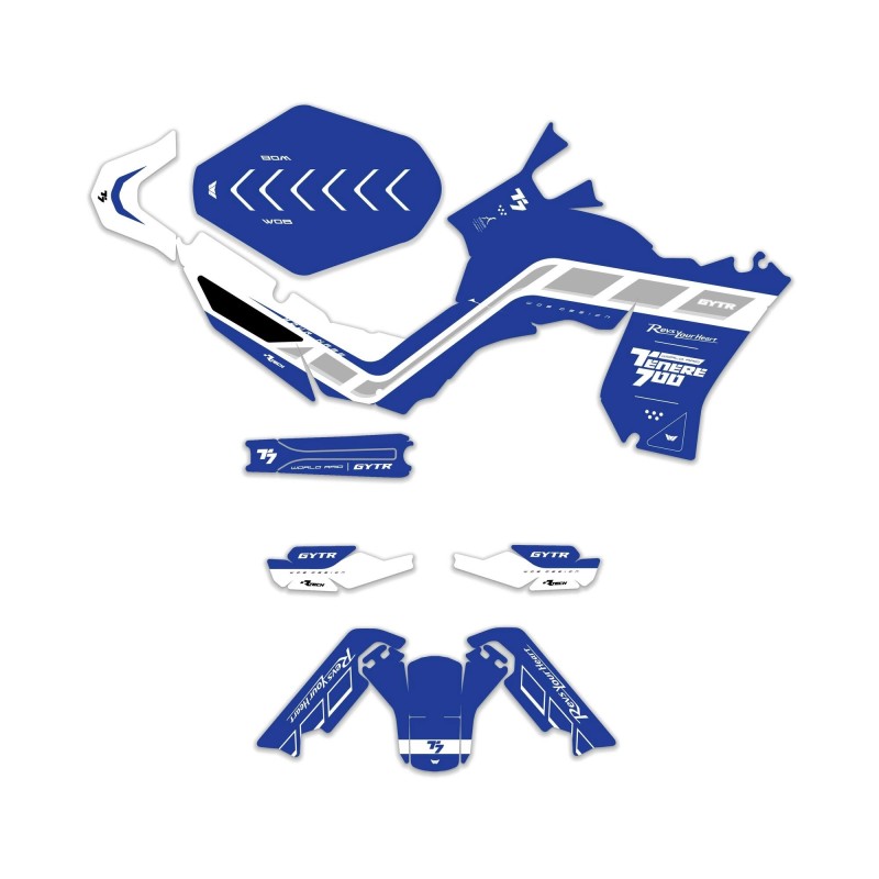 Kit Autocollants “Homeland Blue” Yamaha Ténéré 700 - World Raid - Rtech restyling revolution T7