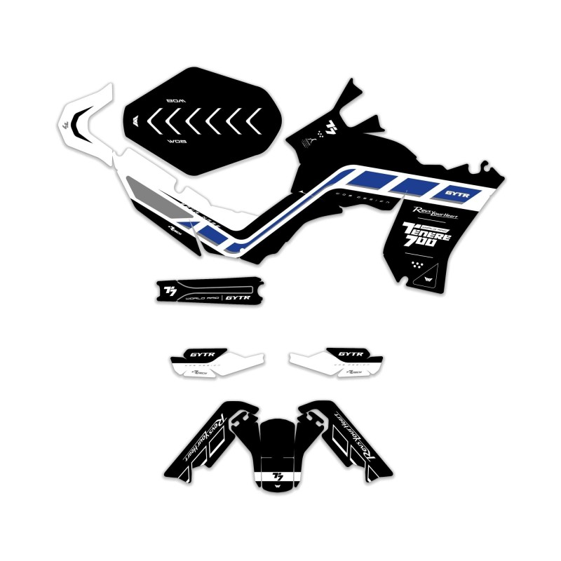 Kit grafiche “Homeland Black” Yamaha Ténéré 700 - World Raid - Rtech restyling revolution T7