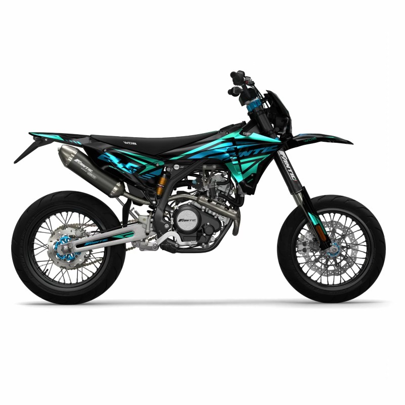 Kit déco Fantic “Racing Chrome Blu”