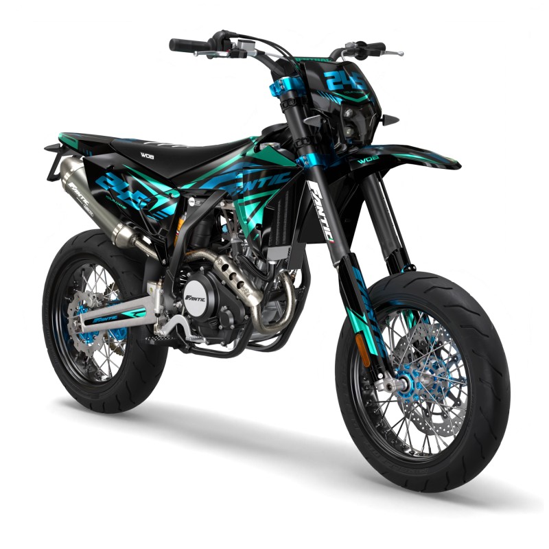 Dekorset Fantic “Racing Chrome Blu”