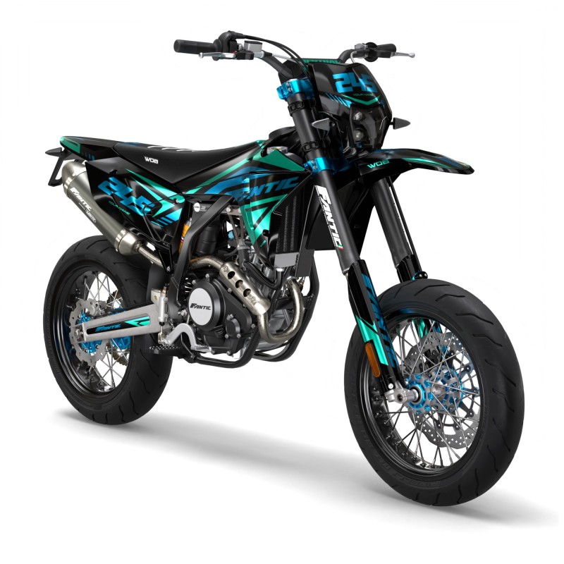 Graphics Kit Fantic “Racing Chrome Blu”