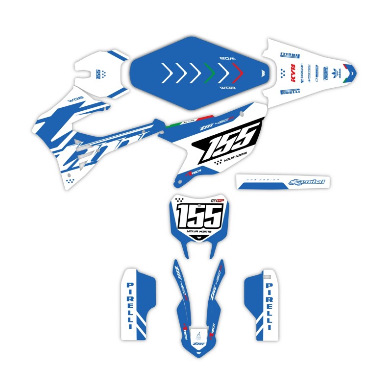 Grafiche TM “Racing White – Blue”