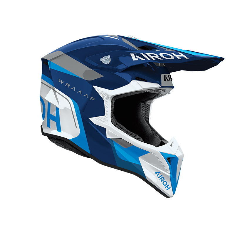 Casco Airoh Wraaap Conquer Blue Gloss