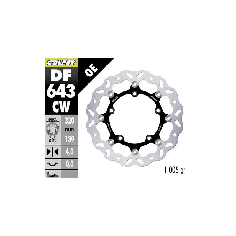 Vorne floating Bremsscheibe Galfer 320mm | Kove 800 X PRO