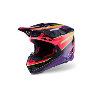 casque Alpinestars SM10 Pink Violet Yellow Fluo Glossy