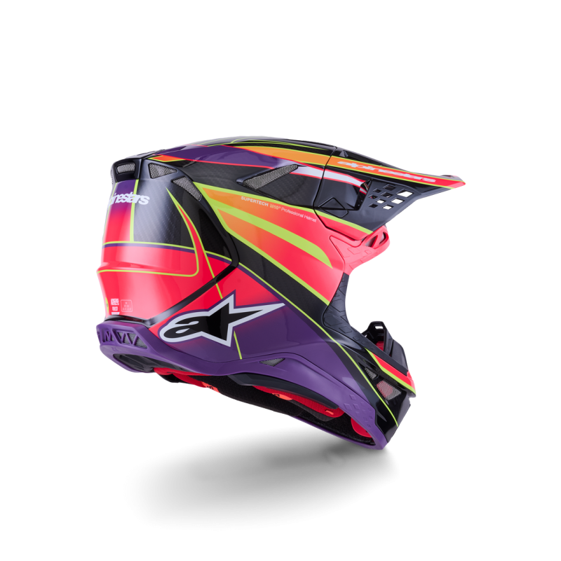 Helm Alpinestars SM10 Pink Violet Yellow Fluo Glossy