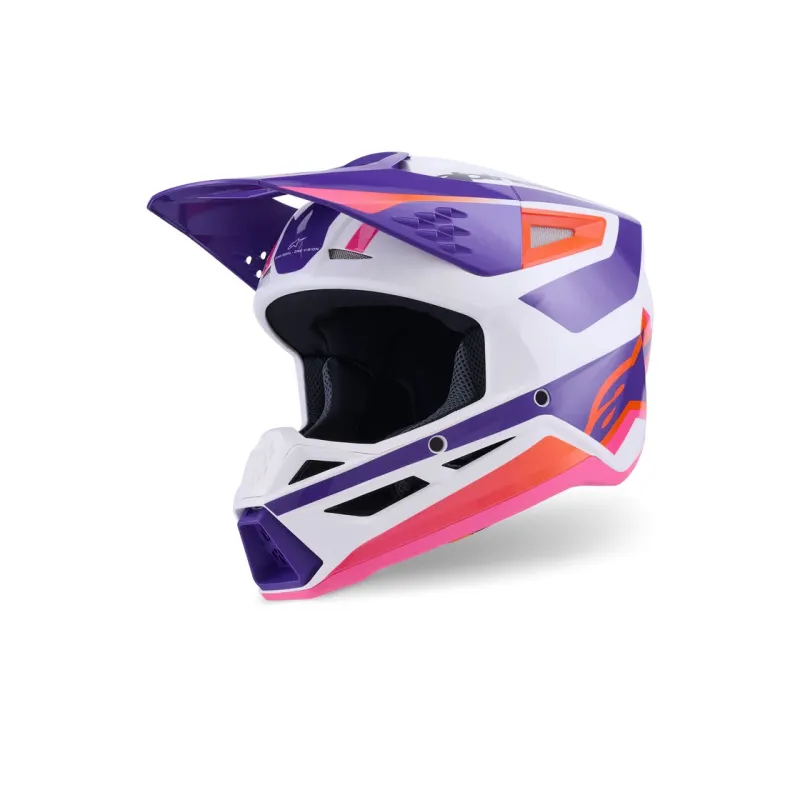 Casco Alpinestars SM3 Heat White Purple Pink Glossy