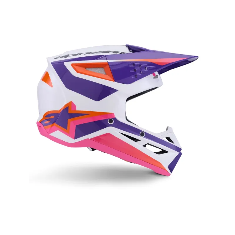 Casque Alpinestars SM3 Heat White Purple Pink Glossy