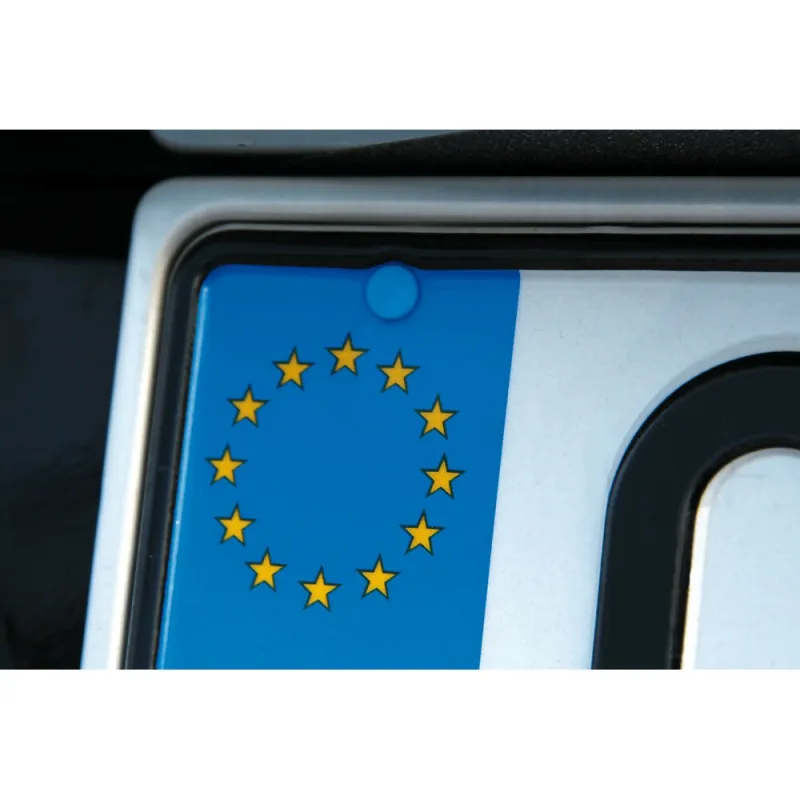 Bouton en forme de plaque d'immatriculation blanche, 1 pièce