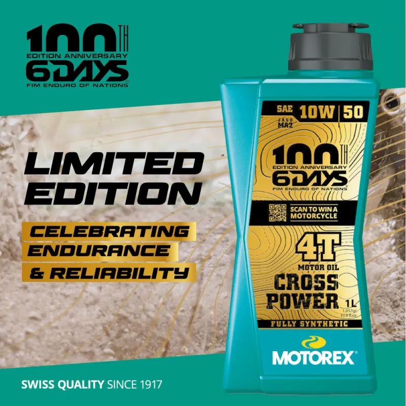 Engine Huile Motorex Cross power 4 Temps SAE 10w50 SIXS DAYS