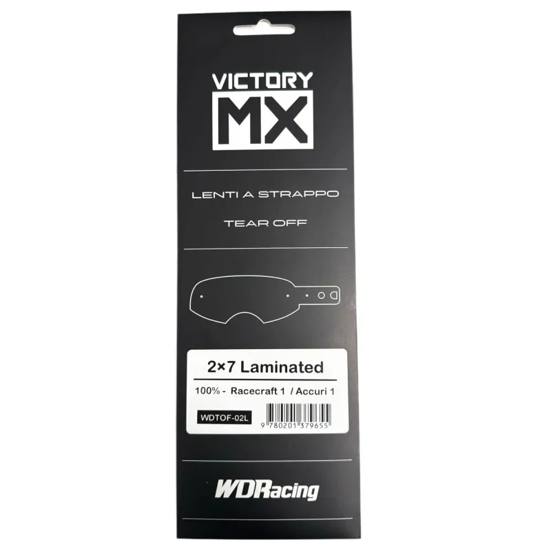 VictoryMX-Abreißvisiere | laminiert 2x7 | 100% Racecraft 1 / Accuri 1 - FMF