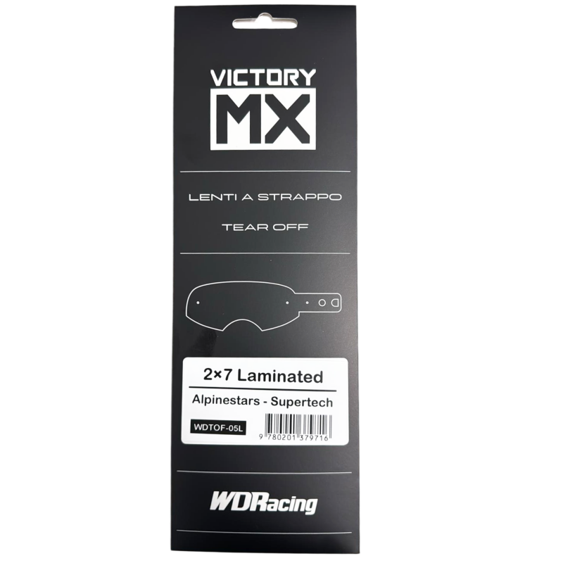 Jeu d’écrans jetables VictoryMX | laminées 2x7 | Alpinestars Supertech