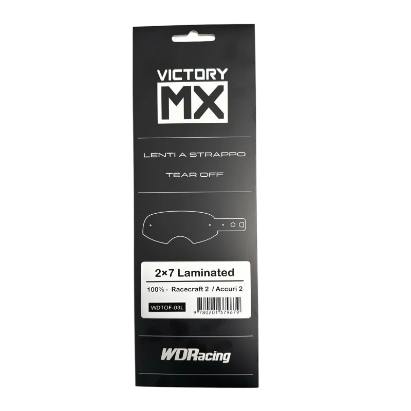 Tear Off VictoryMX | laminated 2x7 | 100% Racecraft 2 / Accuri 2