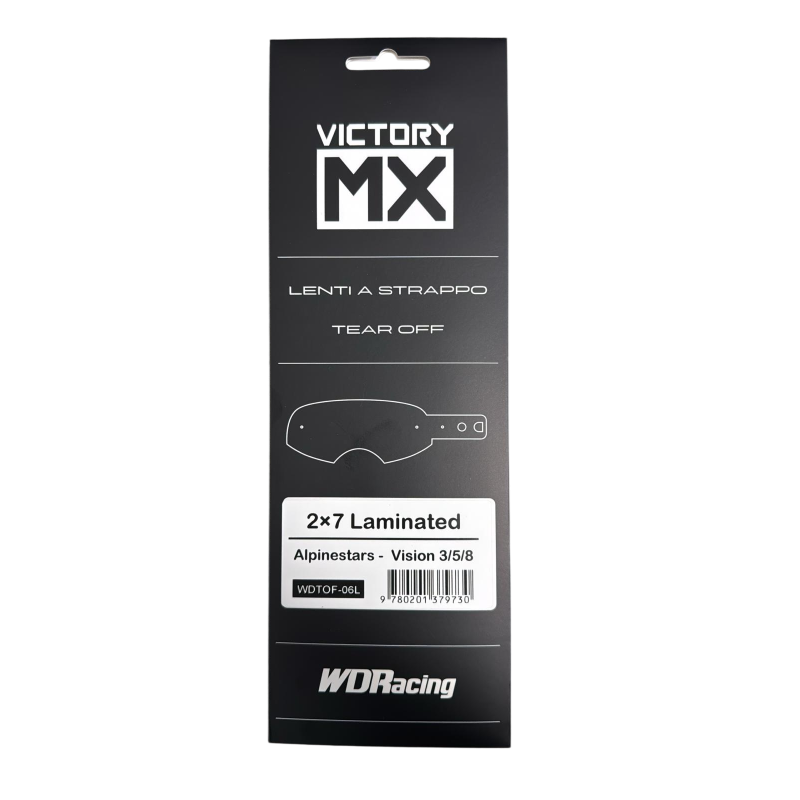 Jeu d’écrans jetables VictoryMX | laminées 2x7 | Alpinestars Vision 8/5/3
