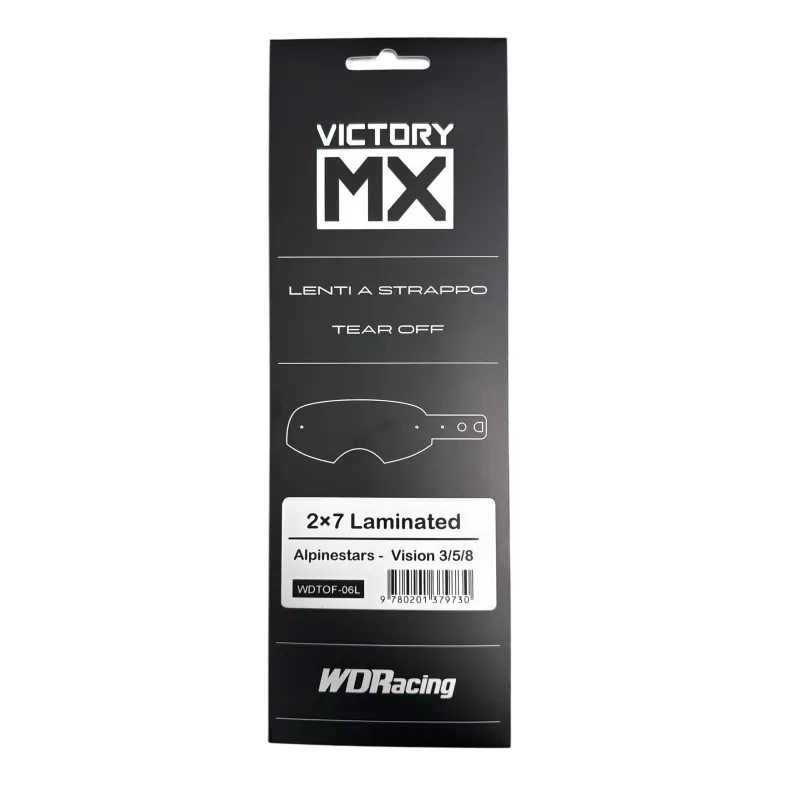 Tear Off VictoryMX | laminated 2x7 | Alpinestars Vision 8/5/3