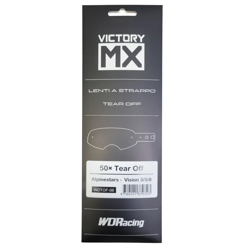 VictoryMX-Abreißvisiere | standard 50pcs | Alpinestars Vision 3 / 5 / 8