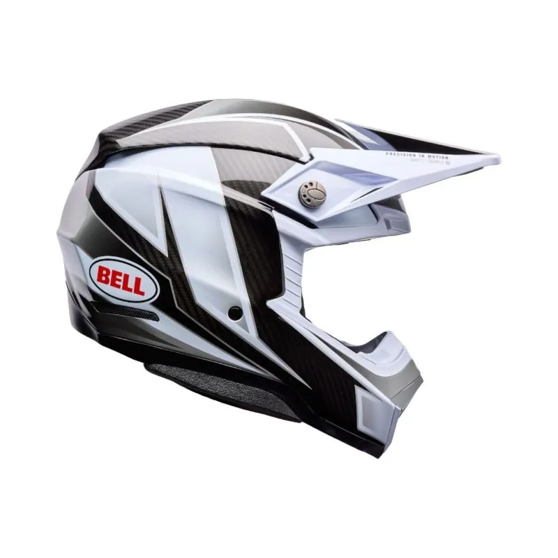 Casque BELL Moto-10 Spherical – Technologie MIPS, Carbone 3K, Visière Panoramique, Taille M, Argent/gris