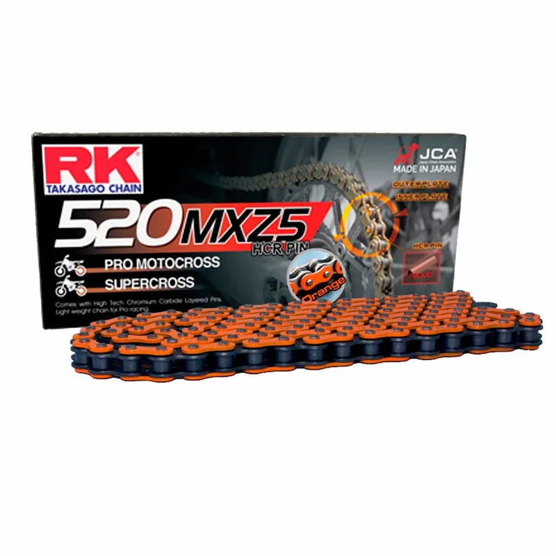 Catena RK MXZ5 Cross Enduro Motard  ARANCIONE 120 Maglie