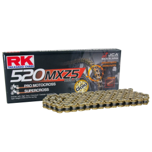 Kette RK MXZ5 Cross Enduro Motard 116-118 Glieder Gold Teilung 520
