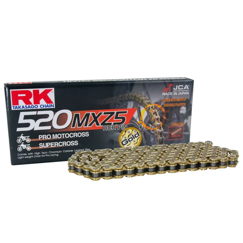 Kette RK GB520MXZ5 Cross Enduro Motard 116-118 Links Gold