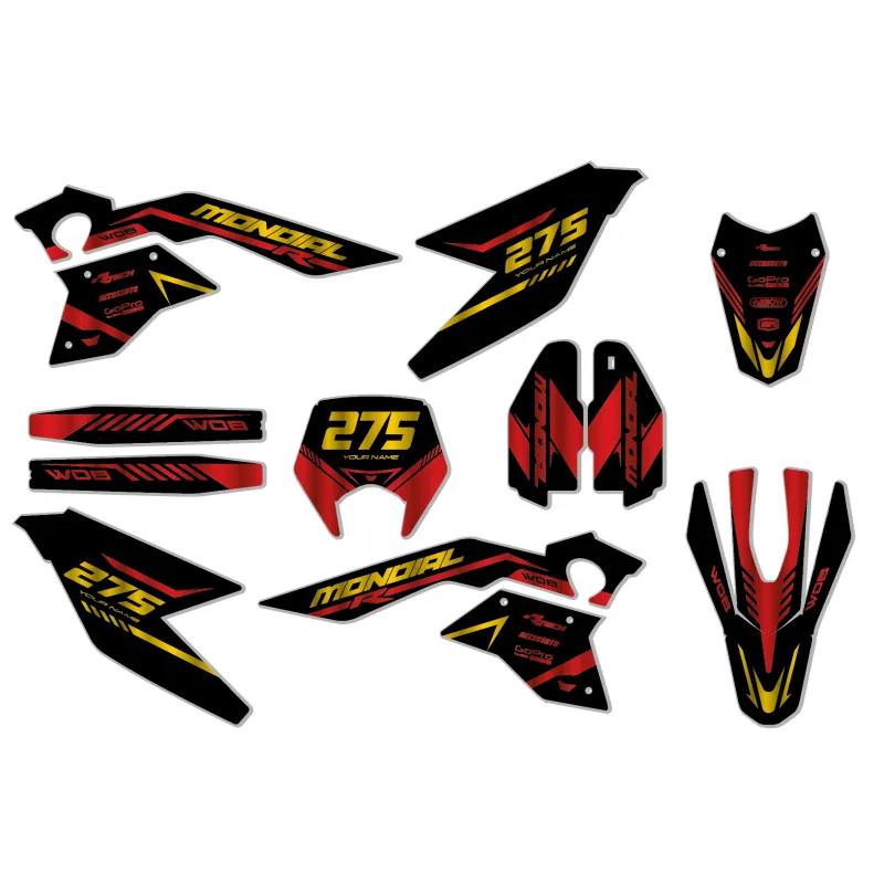 Graphic kit FB Mondial SMX Motard "Gold Chrome"