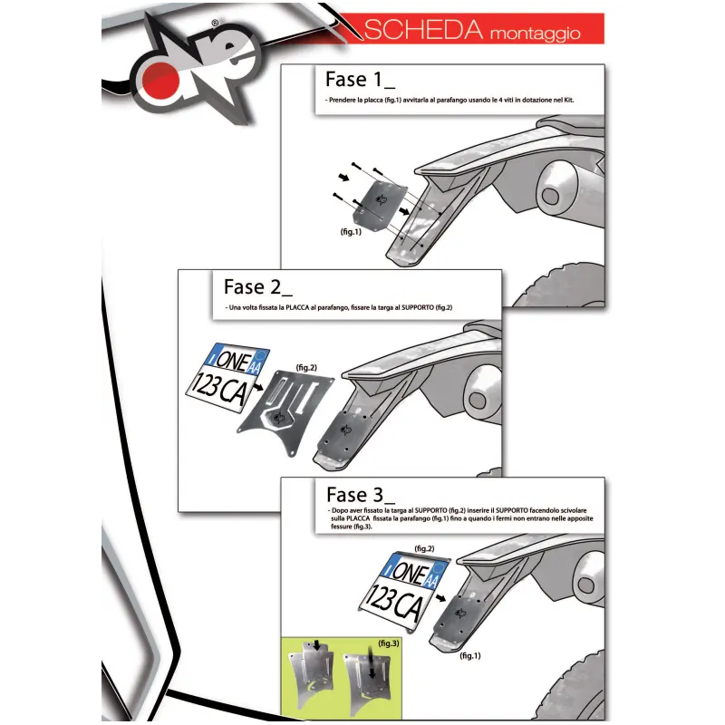 Support de plaque d'immatriculation Enduro amovible