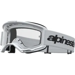 Maschera Mx Alpinestars Vision 3 Wordmark Bianca | Lente Clear
