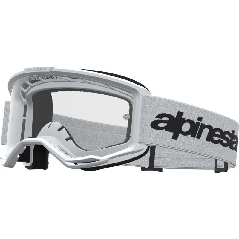 Masque Alpinestars Vision 3 Wordmark Blanc | Lentille trasparente