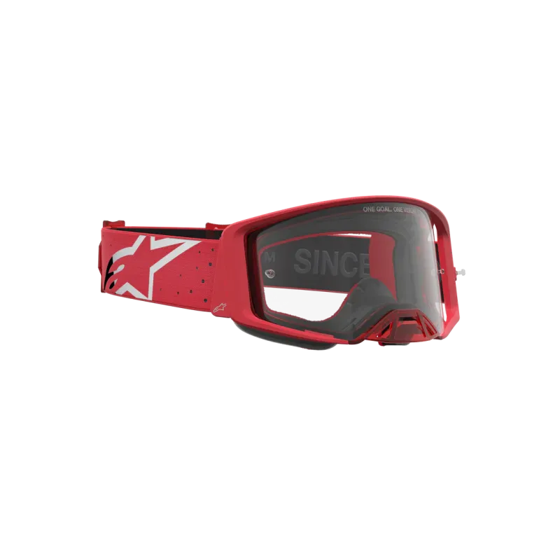 Maschera Motocross Alpinestars Supertech Vesta Chrome Red Clear