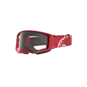 Maschera Motocross Alpinestars Supertech Vesta Chrome Red Clear