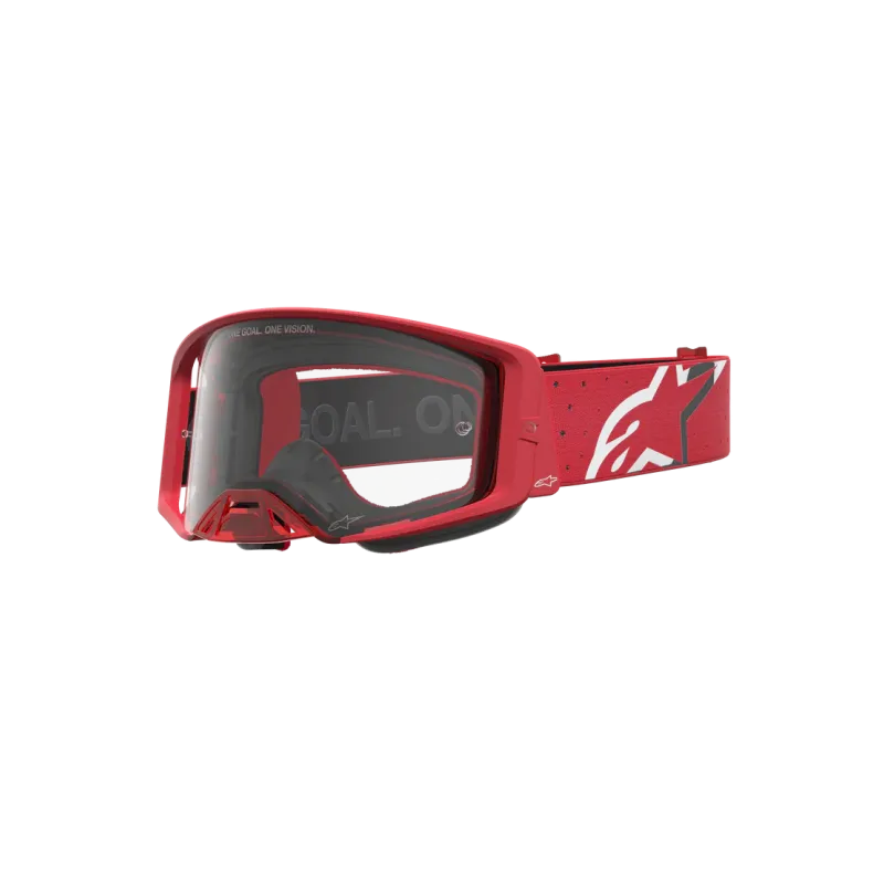 Maschera Motocross Alpinestars Supertech Vesta Chrome Red Clear