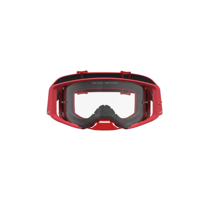 Maschera Motocross Alpinestars Supertech Vesta Chrome Red Clear