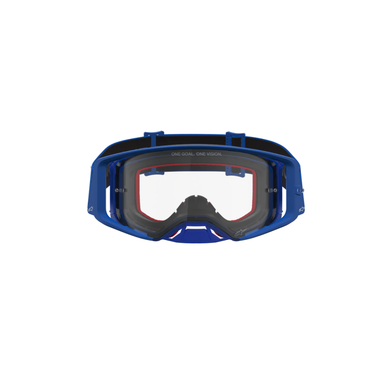 Maschera Motocross Alpinestars Supertech Vesta Blue White Clear