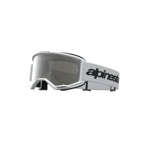 Maschera Mx Alpinestars Vision 3 Wordmark Bianca | Lente Silver a Specchio
