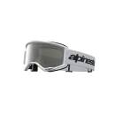Alpinestars Vision 3 Wordmark MX-Brille Weib Silberne Spiegellinse