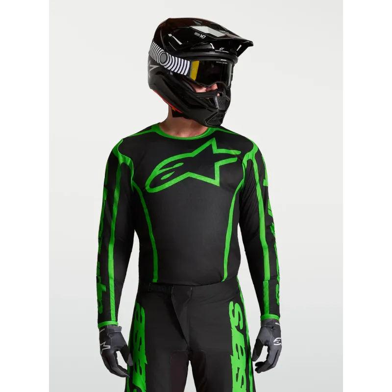 Crossshirt Alpinestars Fluid Apex V2 Black Green Fluo